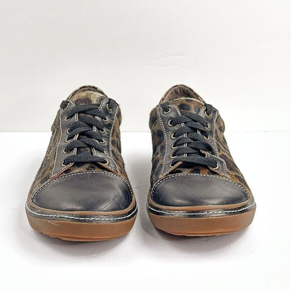 L'Artiste Libbi Leopard Womens 10 EU 41 Print Leather Calf Hair Cap Toe Sneakers - Picture 9 of 11